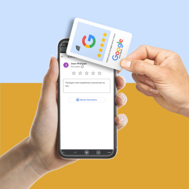 Google NFC Review Card and QR code