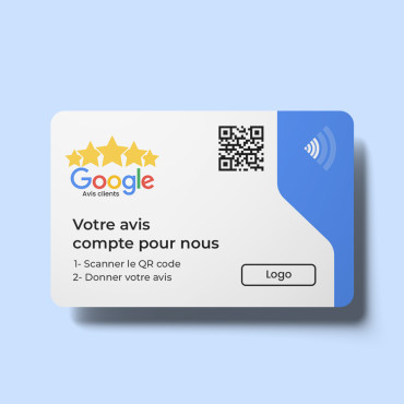 „Google“ apžvalgų kortelė su NFC ir QR kodu