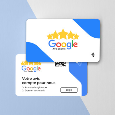 Google'i arvustuste kaart NFC ja QR-koodiga