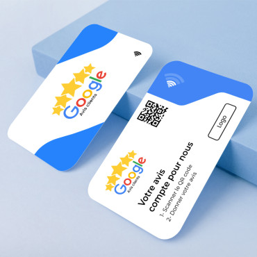 Google Anmeldelser-kort med NFC og QR-kode