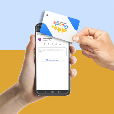Google Reviews-kaart met NFC en QR-code