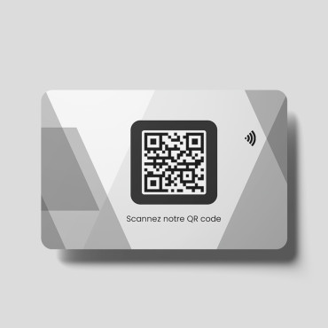 NFC ir QR kodo kortelė, sujungta su svetaine