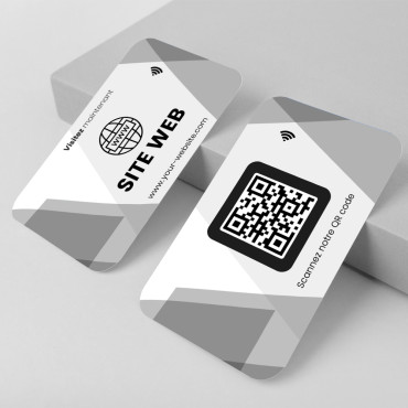 NFC ir QR kodo kortelė, sujungta su svetaine