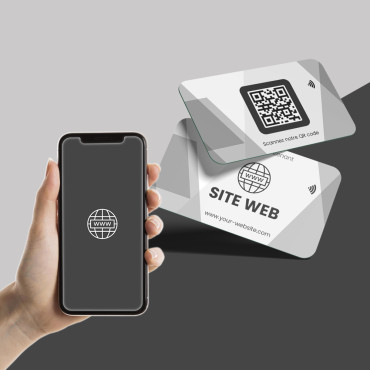 Cartão NFC e código QR conectado ao site