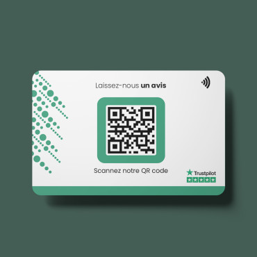 Trustpilot review card with NFC chip & QR code