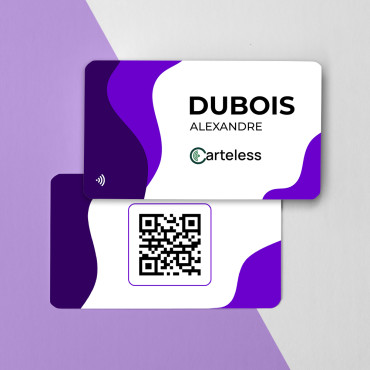 Purple and white connected & contactless business card