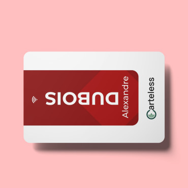 Connected & contactless red and white business card