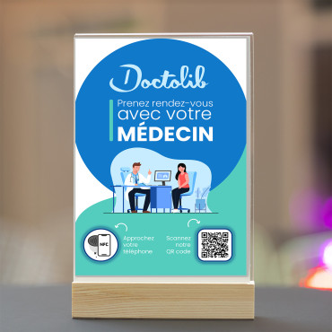 Doctolib display with NFC and QR code (double-sided)