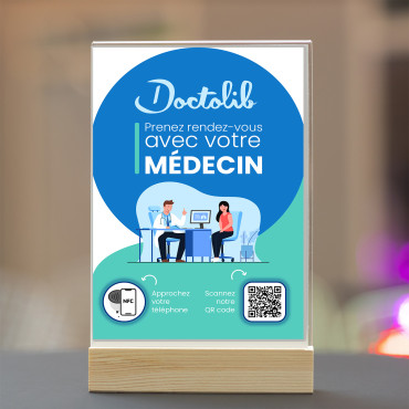 Doctolib ekranas su NFC ir QR kodu (dvipusis)