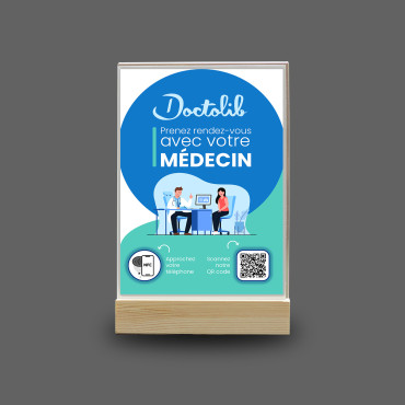 Doctolib ekranas su NFC ir QR kodu (dvipusis)