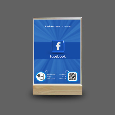 Παρουσιαστήριο NFC και κωδικός QR για τη σελίδα Facebook (διπλής όψης)