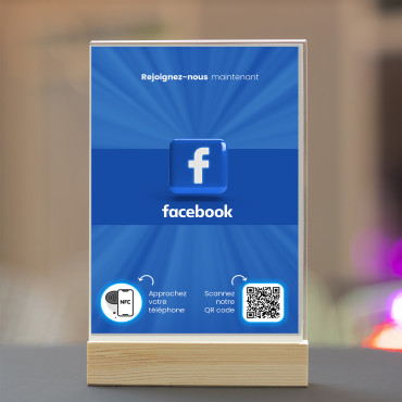 NFC och QR-kodshållare för Facebook (dubbelsidig)