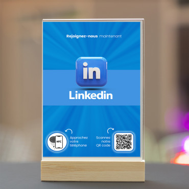 NFC and QR Code display for LinkedIn page (double-sided)